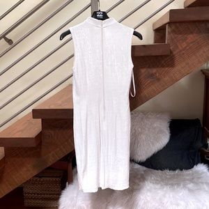 Calvin Klein white sequined sleeveless dress